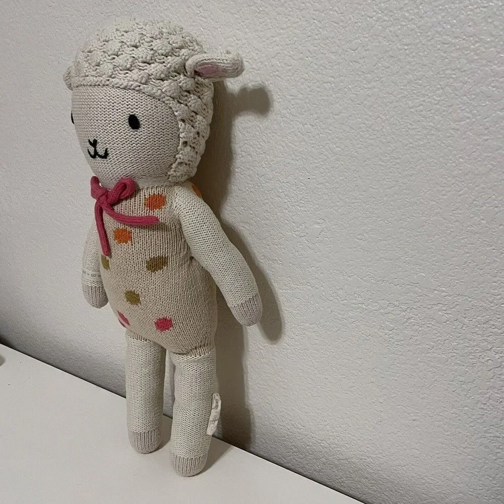 Cuddle + Kind Lucy the Lamb Plush Knit Handmade Doll Stuffed Animal 20